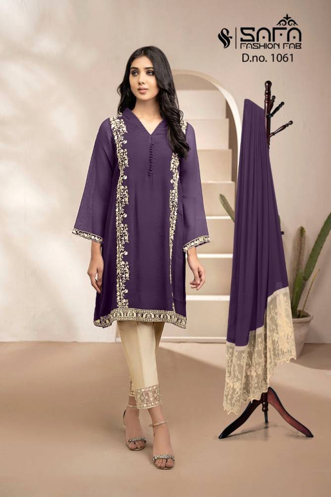 Safa Fashion 1061 Ethnic Wear Wholesale Top Bottom With Dupatta Collection